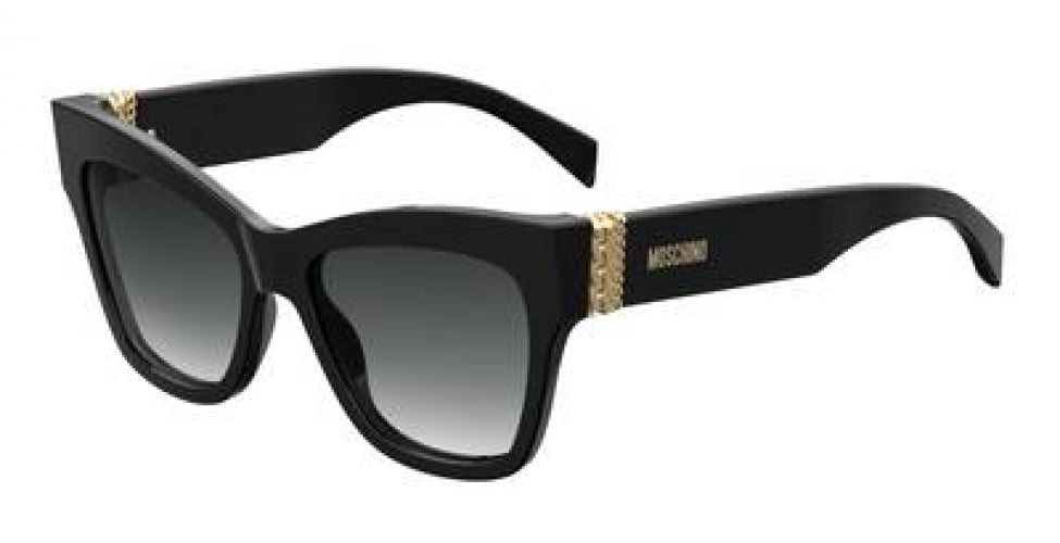 Moschino Ladies Black Oval Sunglasses MOS002/S0807IR56 MOS002/S0807IR56