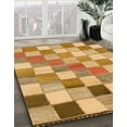 thumbnail image 2 of Ahgly Company Indoor Round Abstract Orange Checkered Area Rugs, 4' Round, 2 of 6