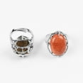 thumbnail image 3 of Ring Oval Natural Stone Cabochon Tiger Eye Opal Unakite Pink Quartz Lapis Lazuli, 3 of 6