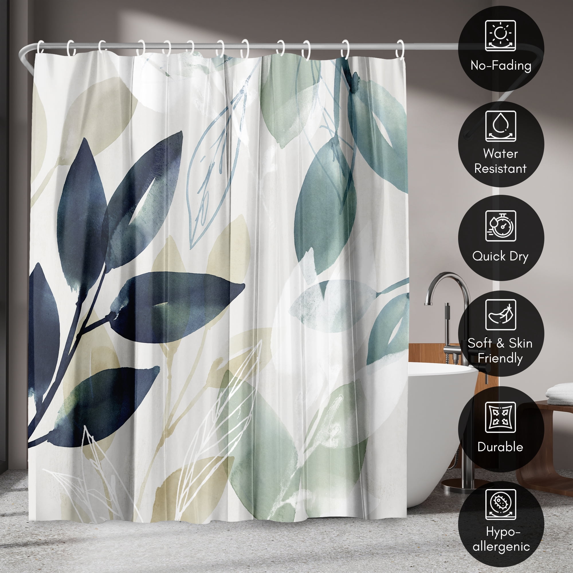 Americanflat 71" x 74" Shower Curtain, Green Sleeves I by PI Creative Art