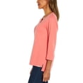 thumbnail image 3 of Orvis Women's Quater Sleeve Split Neck Soft Pima Cotton Blouse Top-Pink / M, 3 of 9