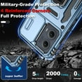 thumbnail image 5 of Atump Shockproof Hard Shell Slim Cell Phone Case with 2 Pack Screen Protector for Moto Edge 2024, Blue, 5 of 8