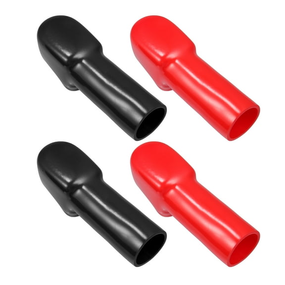 2 Pair Battery Terminal Cover Boot Protector Cable Lug Caps for Cars Boat 1.54"x1.02"x1.22" Black Red