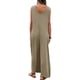 thumbnail image 4 of VISgogo Mono para mujer, elegante, sin mangas, patchwork, suelto, largo, pierna ancha, pantalones con bolsillos VISgogo  moda, 4 of 9