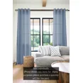 thumbnail image 2 of Gorgeous Home Linen 1 Piece Mira Faux Silk Semi-Sheer Bronze Grommet Curtain 55" x 95" Blue Slate, 2 of 5