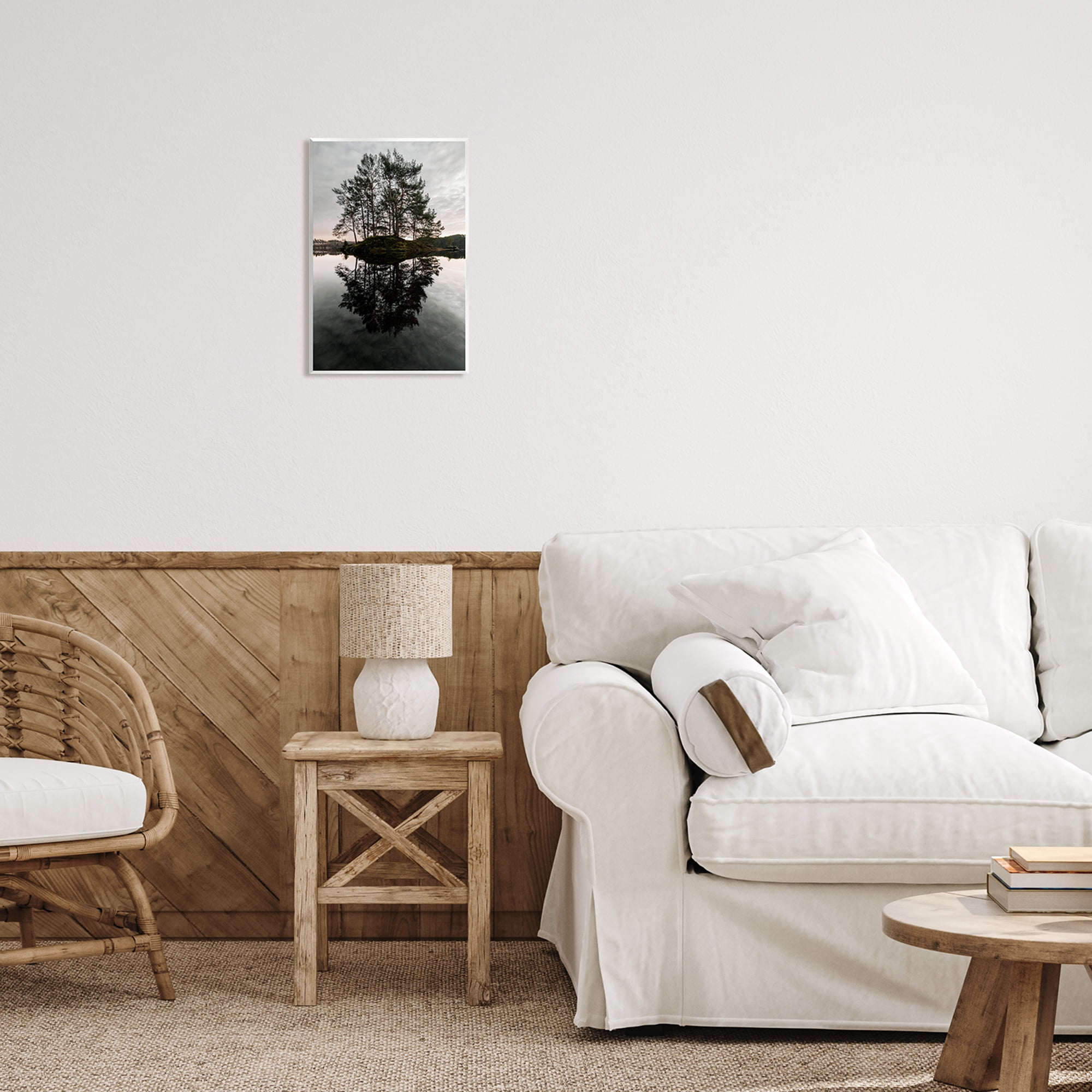 Stupell Industries Tree on Lake Landscape Nature Photography Unframed Art Print Wall Art, 10 x 15