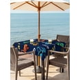 thumbnail image 3 of Outdoor Tablecloths with Umbrella Hole & Zipper, Cartoon Tractor 60x60 Inch Square Tablecloths, Cute Beep Car Digger Shovel Truck Navy Blue Waterproof Table Cloth, Patio/Pool/Picnic Table Covers, 3 of 8