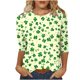 thumbnail image 3 of TaTaai Women's Fashion St. Patrick's Day Unstructured Print Loose Casual Round Neck 3/4 Sleeve T-Shirt Pullover Gift, 3 of 6