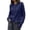 Blue, variant on Wenini Women's Crew Neck Ruffle Trim Knit Sweater Solid Color Long Sleeve Button Front Soft Knitted Sweater Cardigan Top