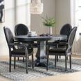 thumbnail image 2 of Aisenbrey French Country Wood 5-Piece Expandable Oval Dining Set, Gray and Black, 2 of 13