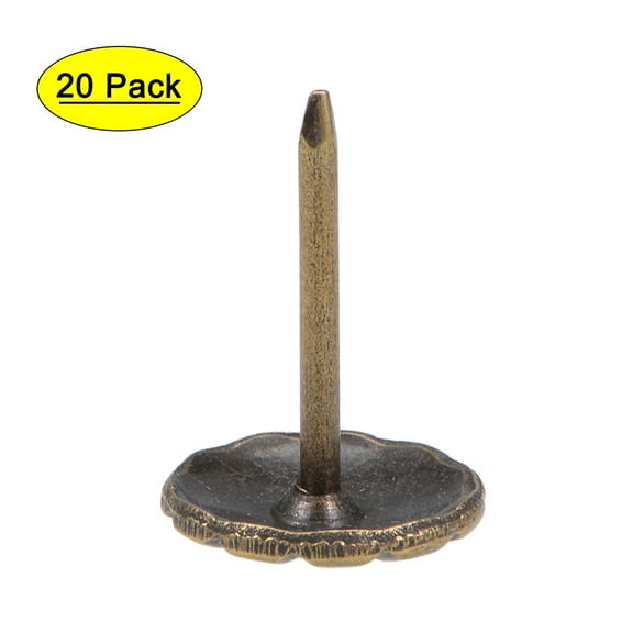 Uxcell 11mm Head Round Thumb Push Pins Bronze Tone Upholstery Nails Tacks 20 Pack