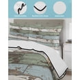 thumbnail image 4 of Quilts Twin Size Bedding Set, Sage Green Blue Lightweight Quilted Comforter, Vintage Shabby Farmhouse Wooden Soft Reversible Bedspread Coverlet with Pillow Covers for All Season, 68" x 86", 4 of 7