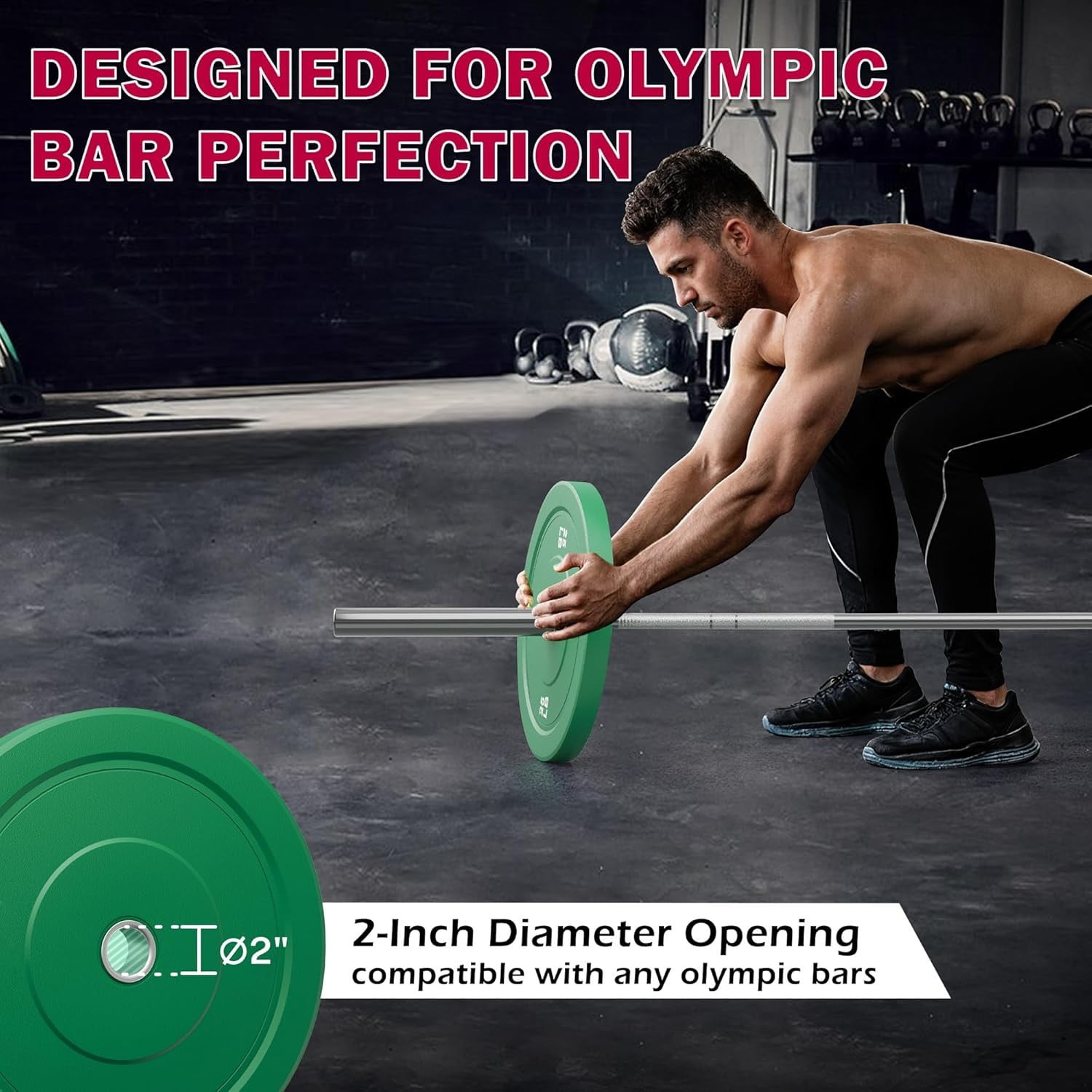 10/15/25 lb Colored Bumper Weight Plates Olympic Weight Plate Set,Rubber Weight Plates Set for Home Gym, Barbell Weights Plates for Weight Lifting and Strength Training