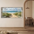 thumbnail image 6 of Beach Window Canvas Wall Art - Large Coastal Seascape Canvas Prints, Ocean Pictures Landscape Paintings, Horizontal Tropical Sea Artwork for Living Room Home Decor, 6 of 7