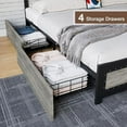 thumbnail image 3 of Bed Frame with Headboard, Platform Bed Frame with 4 Storage Drawers and Charge Station, Solid Metal Slats Support, Noise Free, No Box Spring Needed, Easy Assembly, 3 of 8