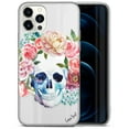 thumbnail image 1 of Case Yard iPhone-12/12-Pro Case Clear Soft & Flexible TPU Ultra Low Profile Slim Fit Thin Shockproof Transparent Bumper Protective Cover Drop Protective Cell Phone Cases (Skull Floral), 1 of 8