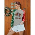 thumbnail image 6 of Anbech Women's Christmas Graphic Tee, Long Sleeve Snowflake Merry Christmas Shirt, 6 of 8