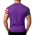 thumbnail image 4 of GrmtClth Father's Day Gift Casual Dad Papa Print American Flag Top Classic 4th Of July Patriotic Shirts Quick Dry Comfortable Round Neck Independence Day Tee Purple XL, 4 of 4