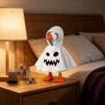 thumbnail image 4 of 7 inch Mini Desk Goose Outfits, Ghost Hooded Cape Porch Goose Outfits with Cute Face Print, for Halloween Birthdays Holiday Gift Home Decor (JaggedMaw Desk Goose), 4 of 4