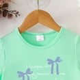thumbnail image 5 of ITSAME Girls Outfit Set, Crewneck Bow Printed T-Shirt and Leggings Kids Fashion Comfortable Set 2-Piece Green Size 7, 5 of 5