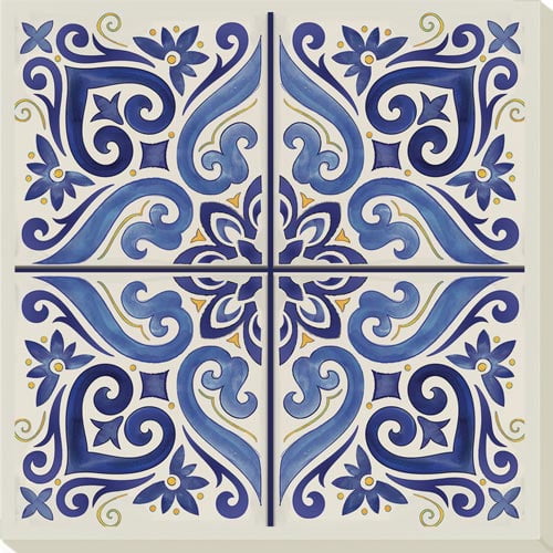 Conimar Blue Tile Coaster Set 4 Pk