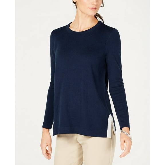 Charter Club Crew Neck Long Sleeve Sweater Blue M