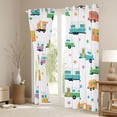 thumbnail image 3 of Castle Fairy Colorful Camper Pattern Curtains Pack of 2 (42x84 Each) for Kids, Star Print Curtains Blackout for Bedroom, Green Blue Orange, 3 of 6