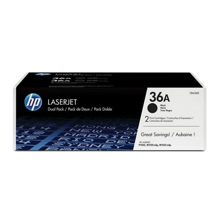 UPC: 0886111124862 | HP 36A (CB436D) Toner Cartridges – Black (2 pack)