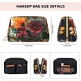 thumbnail image 5 of Naloa Stained Glass Floral Cake Leather Makeup Bag for Purse Travel, Portable Small Cosmetic Organizer for Women and Girls, Make up Bag with Zipper, 5 of 8