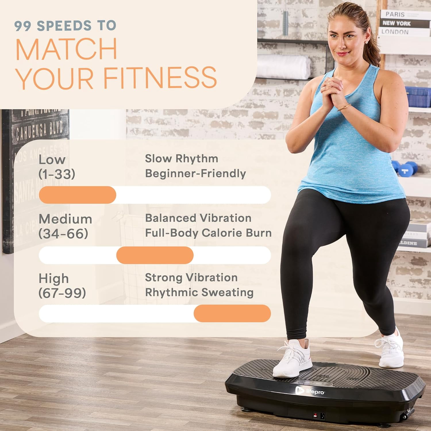 Lifepro Hovert 3D Vibration Plate Exercise Machine – Dual Motor Full Body Vibrating Plate for Strength, Balance, Recovery & Weight Loss – Heavy Duty Home Exercise Machine - Black