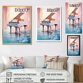 thumbnail image 4 of Designart "Retro Reverberations On The Piano" Music Floater Framed Wall Art Living Room, 4 of 5