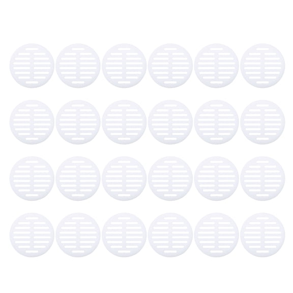 Uxcell 24 Pcs Round Soffit Vents (60mm / 2.36") - Plastic Louver Soffit Air Vent Cover Circular Air Mesh Screen Grille for Home/Bathroom/Wall/Ceiling/Cabinet, White