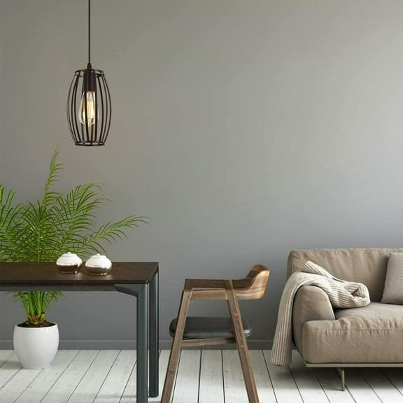 Industrial Cage Hanging Light Pendant Light Ceiling Lighting Fixture for Hallway