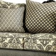 thumbnail image 3 of Saltoro Sherpi Fabric Upholstered Wooden Loveseat with Engraved Apron, Gray and Brown, 3 of 3