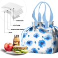 thumbnail image 4 of Pioneer Flower Floral Print Pattern Drawstring Lunch Bag Women - Drawstring Lunch Bag Insulated for Work Office - Stain-Resistant Large Lunchbags for Women with Multi-Pockets, 4 of 6
