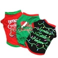 thumbnail image 5 of STGRGFHY 3PC Dog Christmas Shirts Snowflakes Clothes Pet Santa Claus Suit Puppy Outfits Funny T-Shirt for Small Dogs and Cats Christmas Holiday Festival Party,christmas shirts for dogs(3PC,XS), 5 of 9