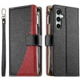 thumbnail image 1 of Funda cartera GANGXUN para Samsung Galaxy S25 FE , cuero PU con tarjetero, cremallera, correa de mano, soporte y protección 1339°, 1 of 6