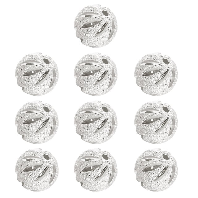10 piezas de cuentas de bola redondas, cuentas espaciadoras plateadas plateadas, suministros de joyería hechos a mano, accesorios para hacer Ropa, zapatos y accesorios Miscelánea Estilo Oro Blanco 8MM Sonducket AP010775-19B