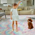 thumbnail image 5 of Ultra Soft Rug for Living Room, 5X8 Fluffy Shag Area Rug for Bedroom, Modern Shaggy Carpets Fuzzy Rug for Teens Dorm Nursery Home Decor Aesthetic, Upgrade Anti-Skid Durable, Rainbow, 5 of 18