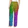 thumbnail image 3 of Naloa Colorful Glitter Print Women’s Ultra-Soft Comfy Pajama Lounge Pants with Pockets & Drawstring, 3 of 8