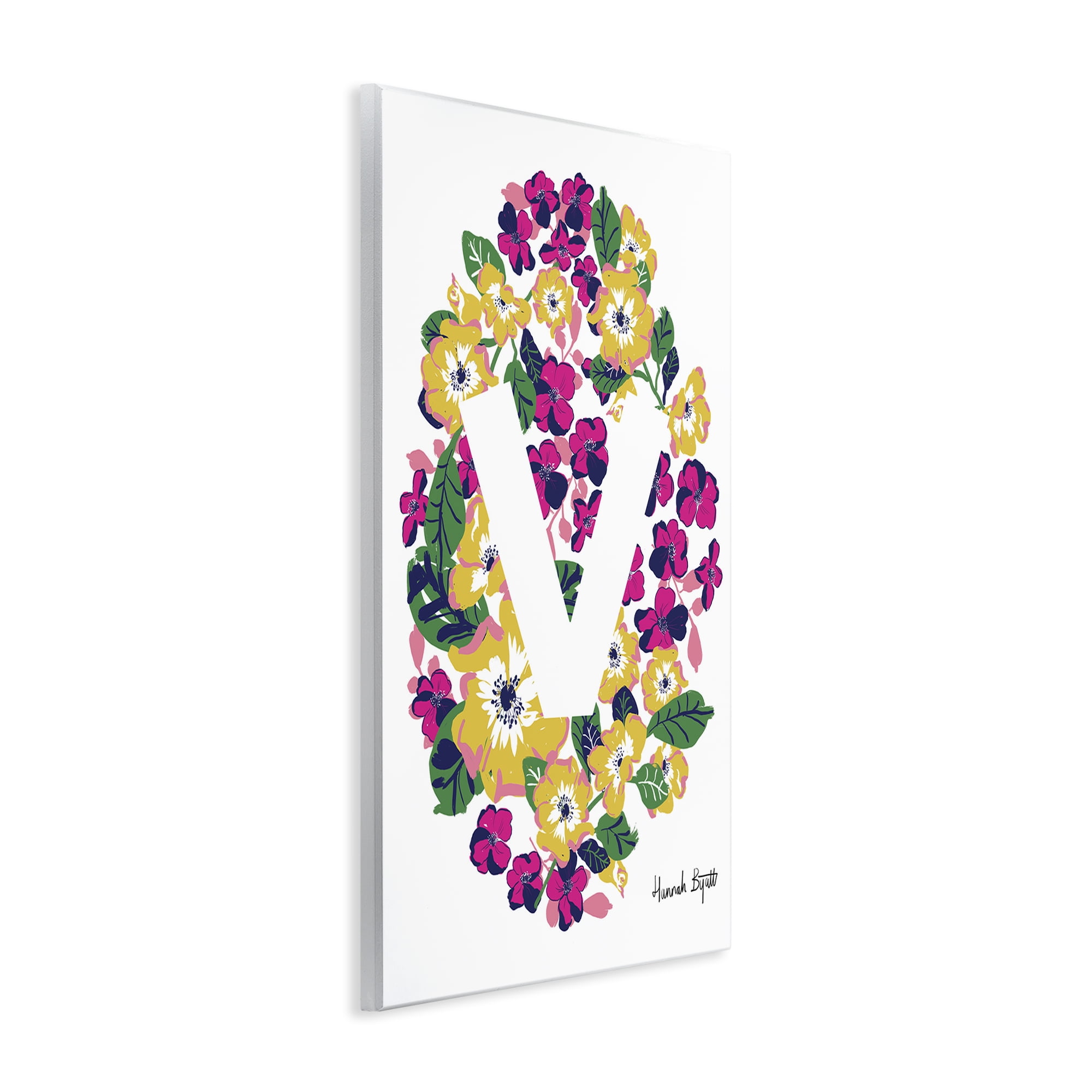 Stupell Industries Floral Bloom Letter V Botanical & Floral Painting Unframed Art Print Wall Art, 13 x 19