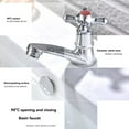 thumbnail image 4 of Single Faucet, Basin Faucet with Cross Handle, Alloy 96 Wheel Basin Single Cold Countertop Faucet, Faucet Bathroom Taps, Cold Water Tap, Bathroom Basin Mixer Tap Single Lever Faucet, 4 of 8