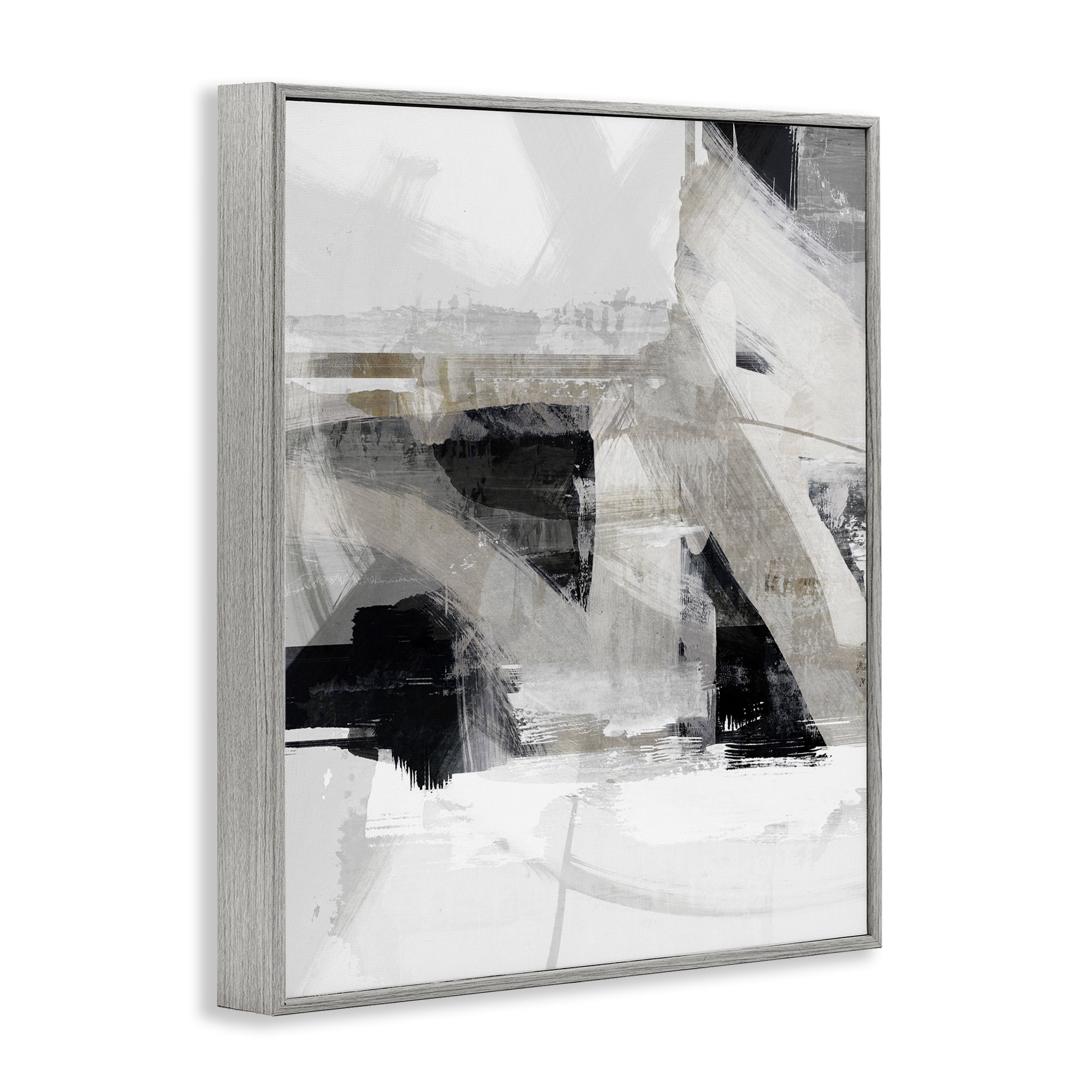 Stupell Industries Urban Industrial Complex Abstract Painting Gray Framed Art Print Wall Art, 11 x 14