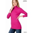 thumbnail image 3 of Zenana Plus Size Brushed Microfiber Mock Turtleneck Long Sleeve Lightweight Tee Shirt Top, 3 of 5