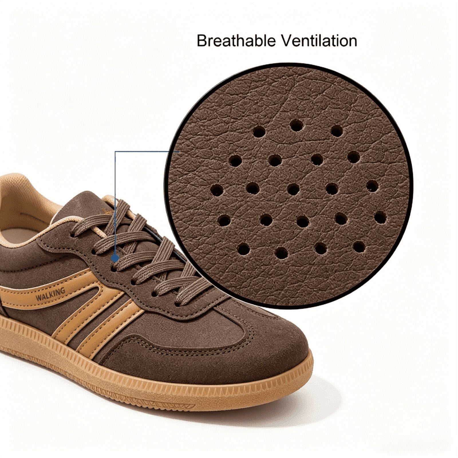 BERANMEY Women's Retro Fashion Sneakers Comfortable Casual Anti Slip Platform Low-Top Sneakers Lace Up Memory Foam Tennis Walking Skate Shoes