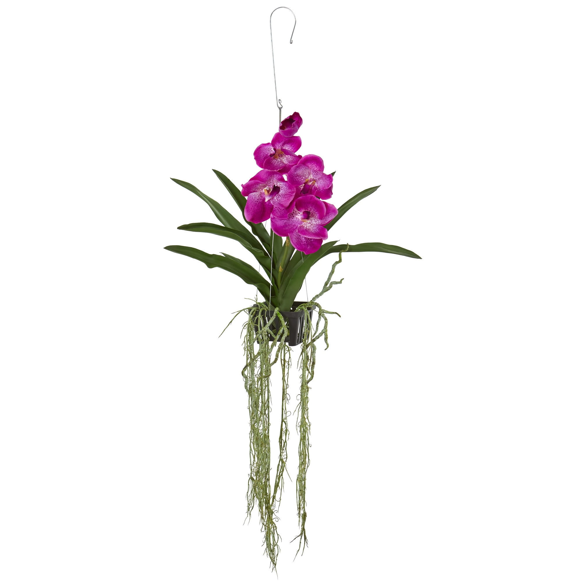 Nearly Natural 41" Vanda Orchid Hanging Basket Artificial Plant