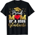 thumbnail image 2 of 【New Arrival】Proud Mom of a 2026 Graduate Graphic T-Shirt Glitter Graduation Cap Family Celebration Casual Short Sleeve Black Crewneck Tops, 2 of 7
