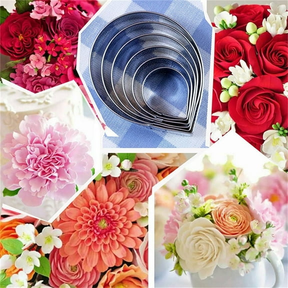 6PCS/Set Rose Petal Mold for Cake Decor Fondant Sugarcraft Cutters Tools Moul WA
