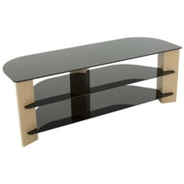 AVF Wood Varano TV Stand with Glass Shelves for TVs up to 65" in Oak/Black