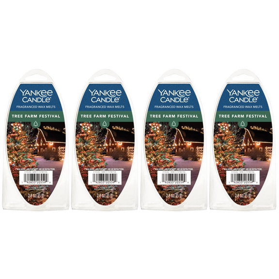 Yankee Candle Tree Farm Festival Fragranced Wax Melts, 6 Wax Spheres per Package, Pack of 4 (24 Cubes Total)